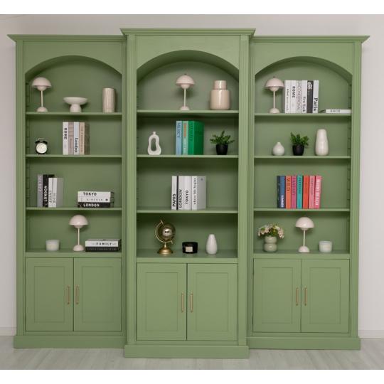 klasszikus country oliva zold szekreny sor nappali konyvszekreny mediterran vintage szines butor gyartas elegans polgari polcos butor.jpg